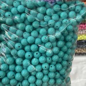 Fabrika toptan DIY 6/8/10/12/14/16/18/20/25mm el yapımı boncuklu mücevherat dağınık boncuklar akrilik katı renk yuvarlak boncuk - Product Image 5