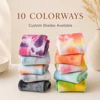 Chaussettes de yoga mi-mollet pour femmes, personnalisées OEM, tie-dye, antidérapantes, respirantes, pour le sport, vente en gros, logo personnalisé, faible MOQ