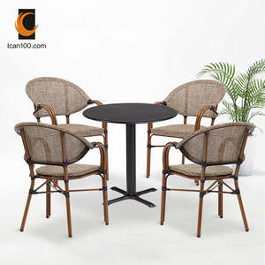 Design poltrona Cafe tavolo e sedie caffè impilabile vimini sala da pranzo sedia da esterno mobili in legno per Hotel sedia da pranzo - Product Image 3