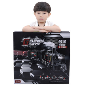 Tren Eléctrico Infantil con Vías <span class=keywords><strong>de</strong></span> Vapor, Juguete <span class=keywords><strong>de</strong></span> Rompecabezas, Recargable, Control Remoto, Control por Aplicación, Listo para Usar, Estilo Retro - Product Image 5