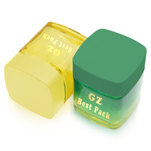 Contenant en verre transparent gaufré sur mesure, pot résistant pour enfant, couvercle en plastique de couleur noire, 1oz, 2oz, 3oz, 4oz, offre spéciale - Product Image 1