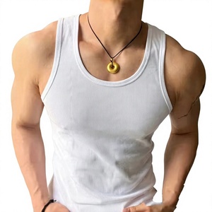 <b>Men's</b> <b>Black</b> Sleeveless O-Neck Tank Top Solid Knitted Casual <b>Vest</b> - Product Image 4