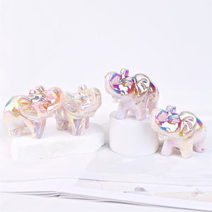 ช้างคริสตัลออร่าธรรมชาติสำหรับตกแต่งบ้านงานฝีมือพื้นบ้านขัดเงาช้างเทวดาควอตซ์ - Product Image 3