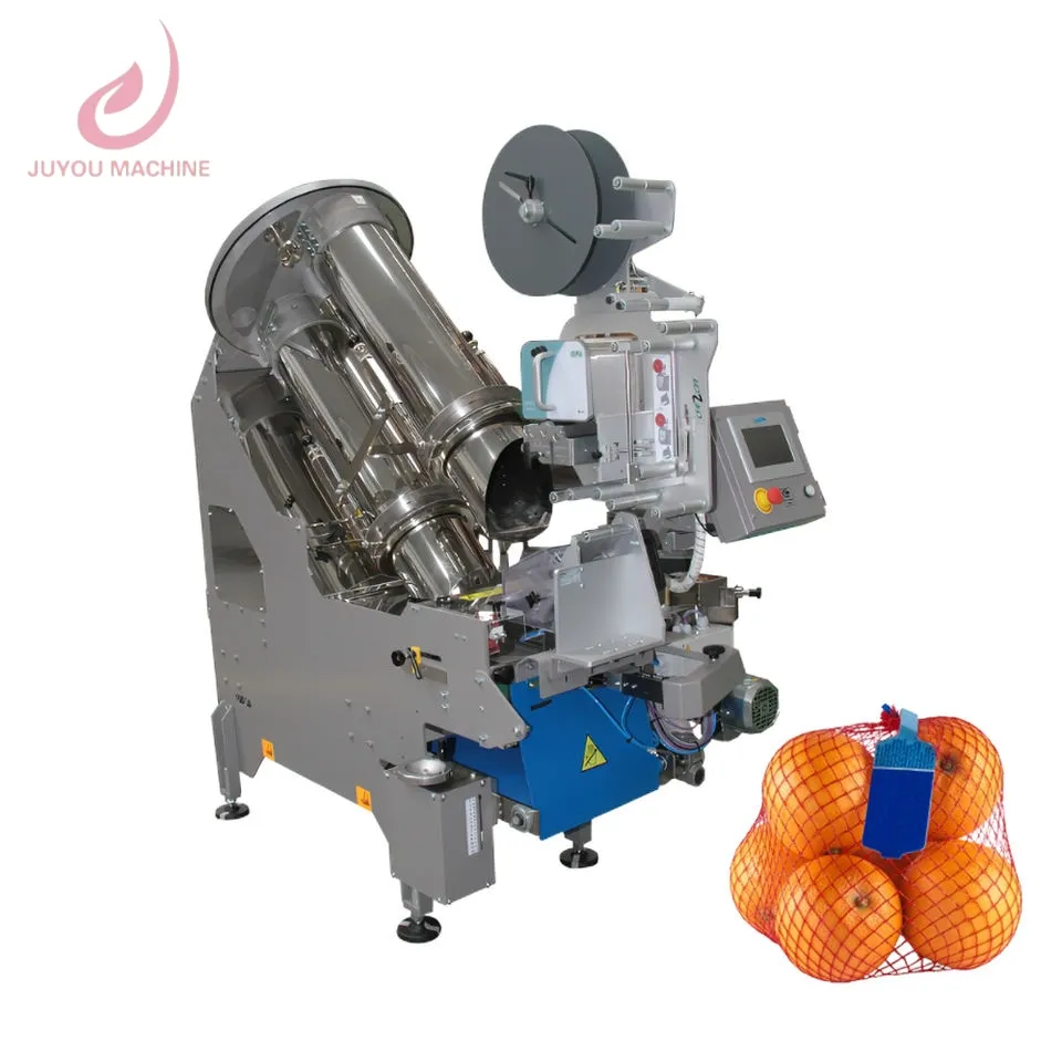 JY penjualan terlaris otomatis jaring buah mesin kemasan bawang kentang jeruk nilon tas jaring jala mesin kemasan