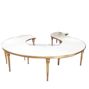 Mesa de <span class=keywords><strong>boda</strong></span> de media luna de cristal blanco, estilo Simple, novedad, 2022 - Product Image 1
