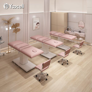 Cama de Tratamiento para Pestañas Yoocell, Color Rosa, <span class=keywords><strong>Silla</strong></span> Eléctrica de Belleza, Cama Facial, Mesa de Masaje con 3 <span class=keywords><strong>Motores</strong></span> para Spa y Salón - Product Image 4