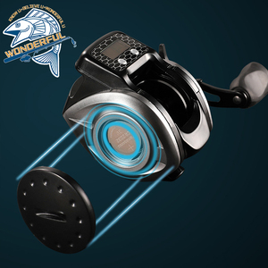 Bobine métallique 16 + 1 de qualité d'usine, 6.3:1, comptage numérique, moulinet de pêche à l'appât étanche pour la pêche de nuit - Product Image 5