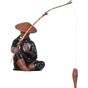 Wuyang style ancien Zen céramique Jianghu vieux chiffres de pêche petite décoration aquarium rocaille paysage landsca - Product Image 5