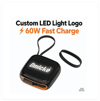Nouveau câble de charge multi-ports rétractable avec logo LED, chargeur rapide 60W, boîte de câble USB C vers USB C avec cordon en silicone