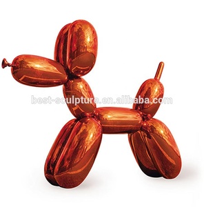 Escultura de estatua de perro globo de acero inoxidable altamente pulido para decoración al aire libre - Product Image 2
