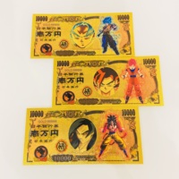 Série Saiyan d'anime classique japonais, monnaie commémorative de collection, billets de banque dorés d'anime, monnaie factice, série Dragon Ball