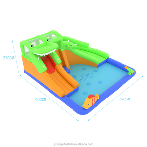 Combo de château gonflable gonflable avec fosse à balles ou piscine, <span class=keywords><strong>jeu</strong></span> de toboggan et de basket-ball et <span class=keywords><strong>jeu</strong></span> de pistolet à eau, adapté aux enfants, - Product Image 2