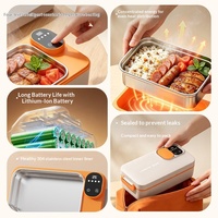 Boîte à lunch isotherme portable en acier inoxydable 304, chauffage sans eau, pour bureau et extérieur, capacité 0,3-0,8L