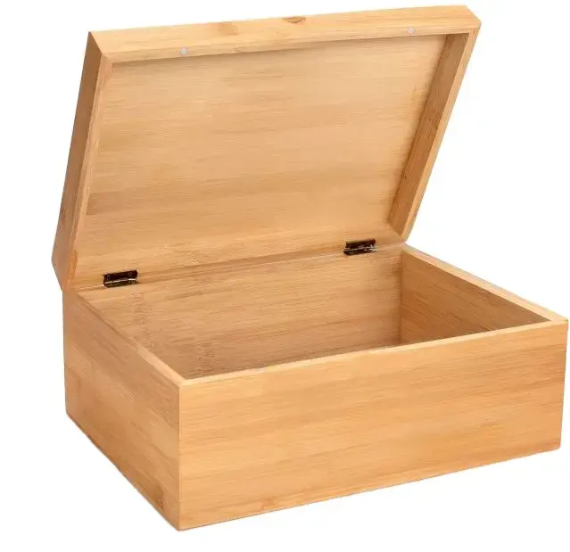 アートやDIYの趣味のための天然竹木製ボックス装飾ボックスと家庭用収納木製記念品ボックス