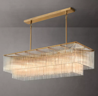 Luminaire suspendu en verre personnalisé de haute qualité à deux couches Lustre classique moderne pour salle à manger Restaurant
