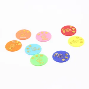 Jetons ronds en plastique acrylique avec impression de motifs couleur personnalisés, jetons de points de récompense pour étudiants pour jeux de société et plateaux de jetons de poker - Product Image 3