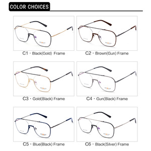Montures de lunettes carrées en métal gris pour hommes 5091 – Lunettes optiques pour myopie, forme de visage moyenne - Product Image 5