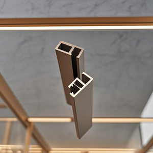 Nhôm hồ sơ tủ quần áo với ánh sáng máng kệ, kệ kính Tủ quần áo <span class=keywords><strong>LED</strong></span> KỆ NHÔM - Product Image 3