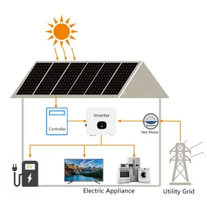 Sistema de energia solar doméstico, sistema de armazenamento de energia solar grid10kw 20kw 30kw