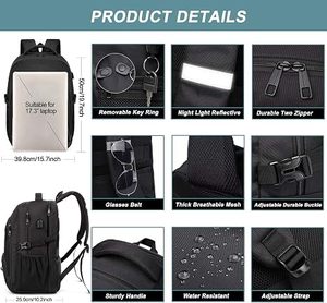<span class=keywords><strong>Mochila</strong></span> Extra Grande para Hombre - <span class=keywords><strong>50</strong></span> <span class=keywords><strong>Litros</strong></span>, Impermeable, <span class=keywords><strong>Mochila</strong></span> para Portátil <span class=keywords><strong>de</strong></span> <span class=keywords><strong>Viaje</strong></span> <span class=keywords><strong>de</strong></span> 17.3 Pulgadas con Puerto <span class=keywords><strong>de</strong></span> Carga USB - Product Image 5