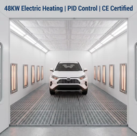 Four de peinture automobile certifié CE 20 kW à double alimentation (électrique/combustible) avec éclairage LED pour atelier de carrosserie