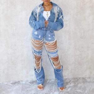 Nuevos Jeans de Mezclilla Casuales de Verano con Cintura Alta, Botones y Detalles Desgarrados para Mujer - Product Image 4