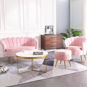 Moderne Gestoffeerde Gebloemde Ronde Fauteuil Fleur Fauteuil Dubbele Fluwelen Stoel Eenzitsbank Met Armleuning Voor Woonkamer - Product Image 2