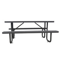 Table de pique-nique longue en acier rectangulaire commerciale publique extérieure avec banc restaurant table et chaise en métal extérieures pour événement