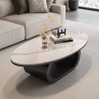 Table basse ovale en pierre, style moderne, simple, luxe léger, minimaliste, meubles de maison pour petit appartement, salon, personnalisable
