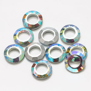 Anelli Cosmici in Cristallo Colorato Placcato Zhubi, Base in Argento, 6 8 10 14 20mm, Anelli Rotondi con Perle di Vetro per Creazione di Gioielli - Product Image 6