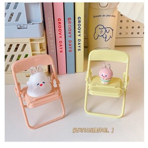 <b>Cartoon</b> Folding Mini Chair Phone Stand Macaron Color Desk Ornament Plastic Foldable With Pull <b>Ring</b> - Product Image 1