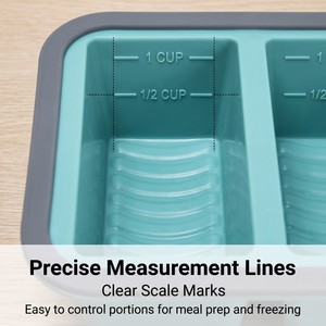 250ml Capacity Silicone Freezer Tray Built In ML Markings 4 Compartment Lunch <b>Box</b> For Precise Soup Sauce Portion Freezing - Product Image 6