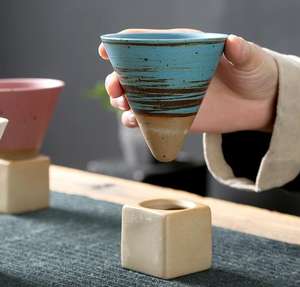 Taza de té de cerámica gruesa japonesa, taza de café de agua Retro con diseño cónico, Taza de cerámica Popular transfronteriza, ocasiones de simpatía - Product Image 6