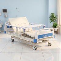 Lit d'hôpital électrique complet à 3 fonctions avec barrières en alliage d'aluminium, tête de lit anti-collision, roulettes silencieuses, lit de soins cliniques