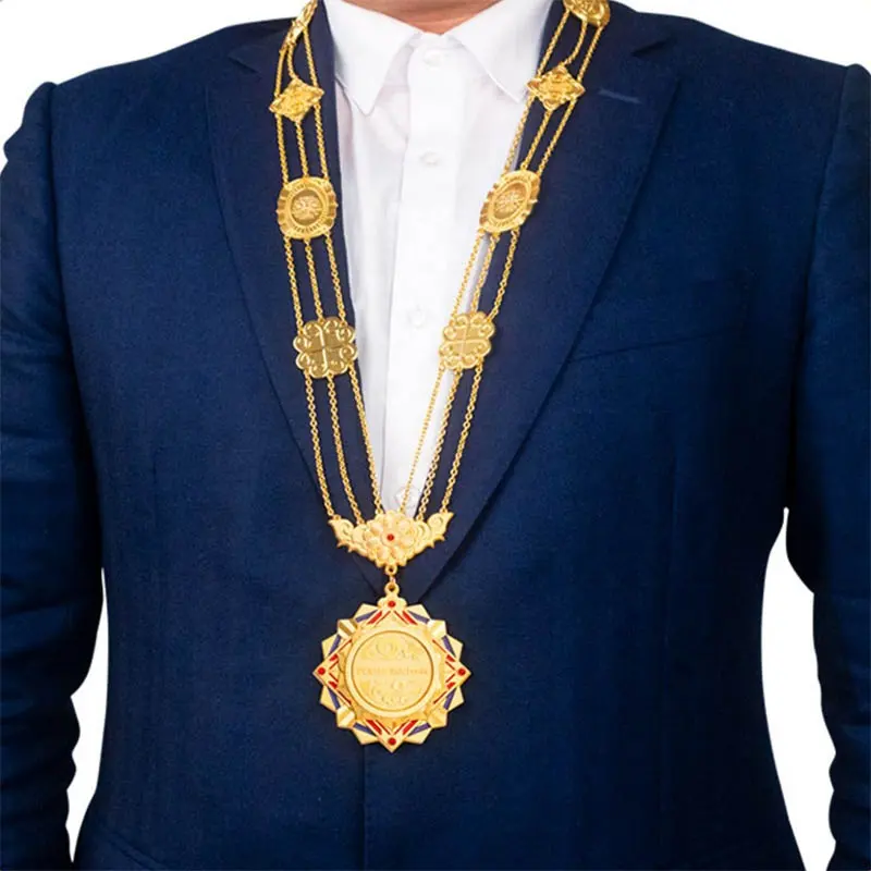 Vendita calda Custom anniversario presidente premio medaglia medaglia commemorativa medaglione appeso con catena