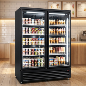 Refrigerador Vertical con Puerta de Vidrio y Ventilador de Enfriamiento ZD-22c(-7.6F), Congelador de Exhibición, <span class=keywords><strong>Vitrina</strong></span> Comercial para Almacenamiento de Alimentos - Product Image 1