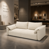 Canapé modulaire en velours côtelé personnalisable 2-3 places, garnissage en éponge, design moderne, accoudoirs larges et évasés pour appartement ou hôtel
