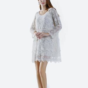 Vestidos Casuales Florales, Nueva Moda, Vestidos Largos Bordados con Encaje para Mujer, OEM Mini - Product Image 3