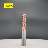 Fraise à queue en carbure Fullove CNC 4 flûtes, revêtement carbure, pour acier d'outillage