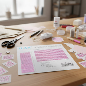 Adesivi con Strass Ilan 4mm 468pz Rosa su Cartoncino Grande - Product Image 2