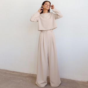 Ensemble deux pièces pour femmes-Automne <span class=keywords><strong>2022</strong></span> Maxi Floor-length Pants Top Sets - Product Image 1