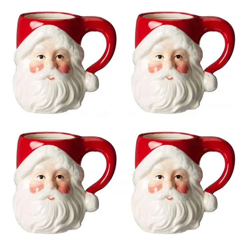 Custom Christmas Cup 3D Christmas Mug Santa Claus Ceramic Coffee Mug christmas gift cup