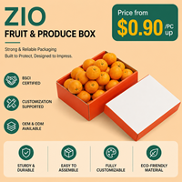 Boîte d'emballage en carton ondulé personnalisée pour fruits et légumes, idéale pour les oranges, les fruits frais, les légumes et la présentation en magasin