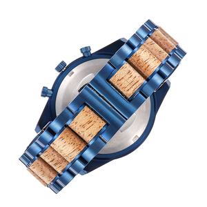Cronógrafo de acero inoxidable para <span class=keywords><strong>hombre</strong></span>, nuevo diseño de madera, relojes alimentados por energía <span class=keywords><strong>Solar</strong></span> - Product Image 5