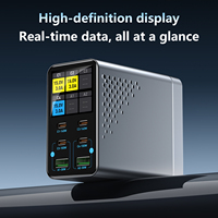 Chargeur rapide 540W PD 3.1, chargeur de bureau multiport 4C2A, affichage intelligent, chargeur GaN pour ordinateur portable, téléphone portable, CE/FCC/UL/ROHS