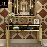 Table console moderne haut de gamme à armature en acier inoxydable pour la maison salon porche hall d'hôtel utilisation polyvalente