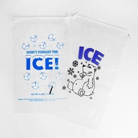 Sac à glace en plastique transparent personnalisé de qualité alimentaire 8 lb 10 lb 20 lb réutilisable en PP avec cordon de serrage pour l'emballage au congélateur
