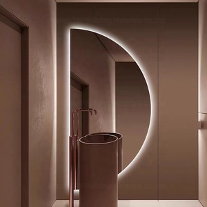<span class=keywords><strong>Grand</strong></span> <span class=keywords><strong>miroir</strong></span> Intelligent <span class=keywords><strong>demi</strong></span>-<span class=keywords><strong>cercle</strong></span> dôme éclairé écran tactile Led bain Intelligent pour salle de bains d'hôtel - Product Image 4