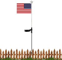 Luces Solares para Jardín con Diseño de Bandera Americana, Lámpara Decorativa para Exteriores, Resistente al Agua, LED, para el Día de la Independencia