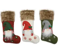 ถุงเท้าคริสต์มาส,ถุงเท้าถักของขวัญถุงเท้าคริสต์มาสสีแดงงาช้าง